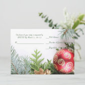 Luxe Elegante Kerstwinter RSVP-kaart Kaart (Staand voorkant)