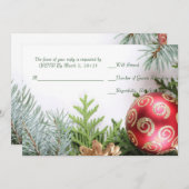 Luxe Elegante Kerstwinter RSVP-kaart Kaart (Voorkant / Achterkant)