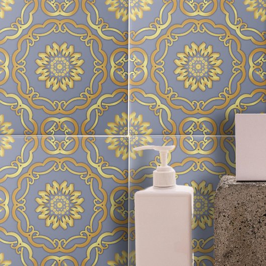 Luxe elegante klassieke Faux Gold Border op grijs Tegeltje