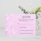 Luxe Elegante Lichte Violet Bloemen RSVP kaart (Staand voorkant)