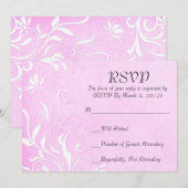 Luxe Elegante Lichte Violet Bloemen RSVP kaart (Voorkant / Achterkant)