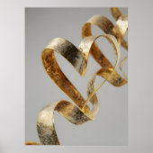 Luxe elegante lint hart. Valentijnsharten. Poster (Voorkant)