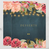 Luxe elegante marineblauwe gouden script kookboek  (Voorkant / Achterkant)