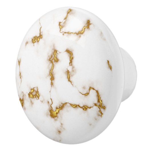 Luxe elegante Marmer goud modern design Keramische Knop (Rechts)