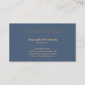 Luxe elegante matte marine en goudberoeps visitekaartje (Achterkant)