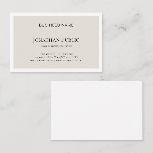 Luxe elegante, minimale ontwerpprijs Moderne rendy Visitekaartje (Voorkant / Achterkant)