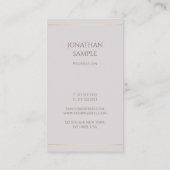 Luxe Elegante Minimalistische Moderne Sjabloon Top Visitekaartje (Achterkant)