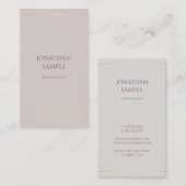 Luxe Elegante Minimalistische Moderne Sjabloon Top Visitekaartje (Voorkant / Achterkant)