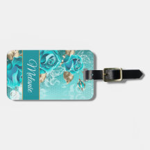Luxe Elegante Mint Goud Turquoise Kant Bloemen   L