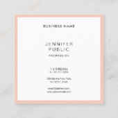 Luxe elegante, moderne, eenvoudige, aantrekkelijke vierkante visitekaartje (Achterkant)