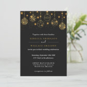 Luxe Elegante Moderne Vakantie Goud Zwart Baubles Kaart (Staand voorkant)