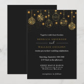 Luxe Elegante Moderne Vakantie Goud Zwart Baubles Kaart (Voorkant / Achterkant)