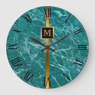 Luxe Elegante Moderne Zwarte Gouden Marmer Grote Klok