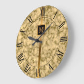 Luxe Elegante Moderne Zwarte Gouden Marmer Grote Klok (Hoek)