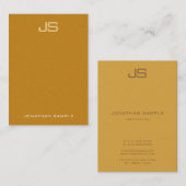 Luxe Elegante Monogrammed Premium Pearl Finish Visitekaartje (Voorkant / Achterkant)