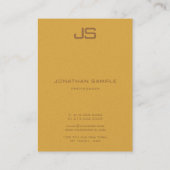 Luxe Elegante Monogrammed Premium Pearl Finish Visitekaartje (Achterkant)