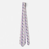 Luxe Elegante Paarse Bloemen Bloemstuk Heren Das (Voorkant)