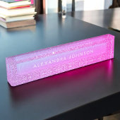 Luxe Elegante Paarse Roze Glitter Sparkle Modern Naambordje