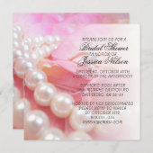 Luxe Elegante Parels Bruiloft Ring Douche Invite Kaart (Voorkant / Achterkant)