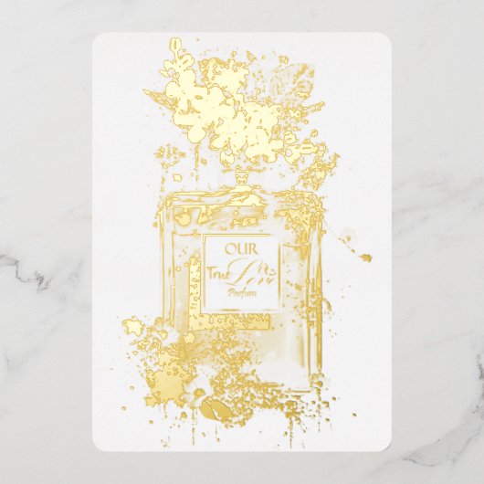Luxe Elegante Parfum Folie Uitnodiging (Voorkant)