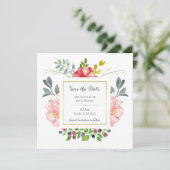 Luxe Elegante Pioenbloemen Met Goud Save The Date (Staand voorkant)