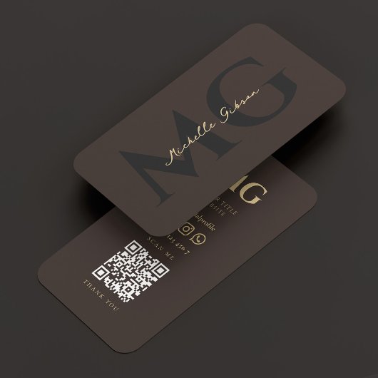 Luxe Elegante Professionele Initiaal Espresso Visitekaartje