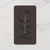 Luxe Elegante Professionele Initiaal Espresso Visitekaartje (Voorkant)