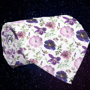 Luxe Elegante Purple Flowers Bloemen Bloemen Strop Stropdas