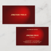 Luxe Elegante Red Damask Premium Zijde Afwerking Visitekaartje (Voorkant / Achterkant)