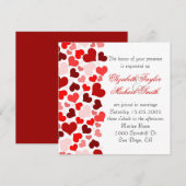 Luxe Elegante Rode Harten Bruiloft Uitnodigen Kaart (Voorkant / Achterkant)