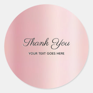 Luxe Elegante Roze Goud Aangepaste Tekst Dank Je Ronde Sticker