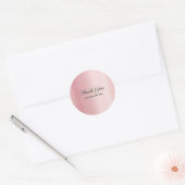 Luxe Elegante Roze Goud Aangepaste Tekst Dank Je Ronde Sticker (Envelop)