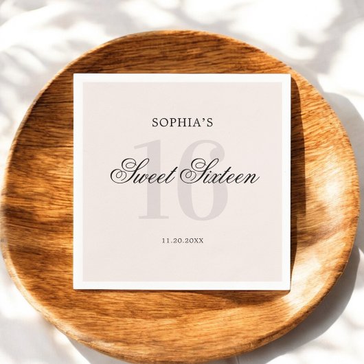 Luxe Elegante Roze Sweet 16 servetten