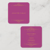 Luxe Elegante Sjabloon Professionele Gouden Tekst Vierkante Visitekaartje (Voorkant / Achterkant)