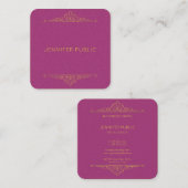 Luxe Elegante Sjabloon Professionele Gouden Tekst Vierkante Visitekaartje (Voorkant / Achterkant)