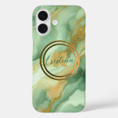 Luxe Elegante Smaragdgroene Marmer & Gouden Ader Case-Mate iPhone Case (Achterkant)