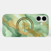 Luxe Elegante Smaragdgroene Marmer & Gouden Ader Case-Mate iPhone Case (Achterkant (horizontaal))