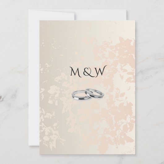 Luxe Elegante Tuin Bloemen Huwelijk Bedankkaart (Achterkant)