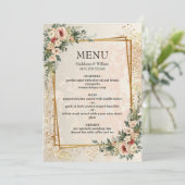 Luxe Elegante Tuin Bloemen Huwelijk Menu (Staand voorkant)