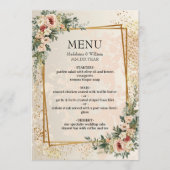 Luxe Elegante Tuin Bloemen Huwelijk Menu (Voorkant)