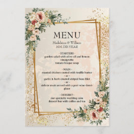 Luxe Elegante Tuin Bloemen Huwelijk Menu