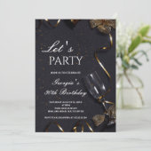Luxe elegante uitnodiging voor een verjaardagsfees (Staand voorkant)