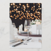 Luxe Elegante Wijn Glas Bokeh Formeel Diner  Kaart (Achterkant)
