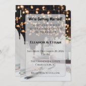 Luxe Elegante Wijn Glas Bokeh Formeel Diner  Kaart (Voorkant / Achterkant)