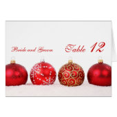 Luxe Elegante Winter Vakantie Tafel nummer kaart (Voorkant Horizontaal)