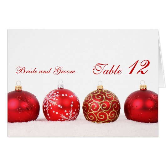 Luxe Elegante Winter Vakantie Tafel nummer kaart (Voorkant Horizontaal)