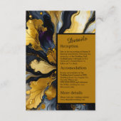 Luxe elegante zwart gouden bruiloft informatiekaartje (Voorkant)