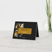 Luxe Elegante Zwart Gouden Bruiloft Zitkaart Bedankkaart (Achterkant)