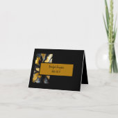 Luxe Elegante Zwart Gouden Bruiloft Zitkaart Bedankkaart (Voorkant)