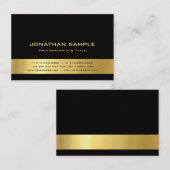 Luxe elegante zwarte en goudhoudende tonijn visitekaartje (Voorkant / Achterkant)